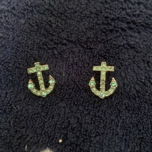 Light Blue Anchor Earrings